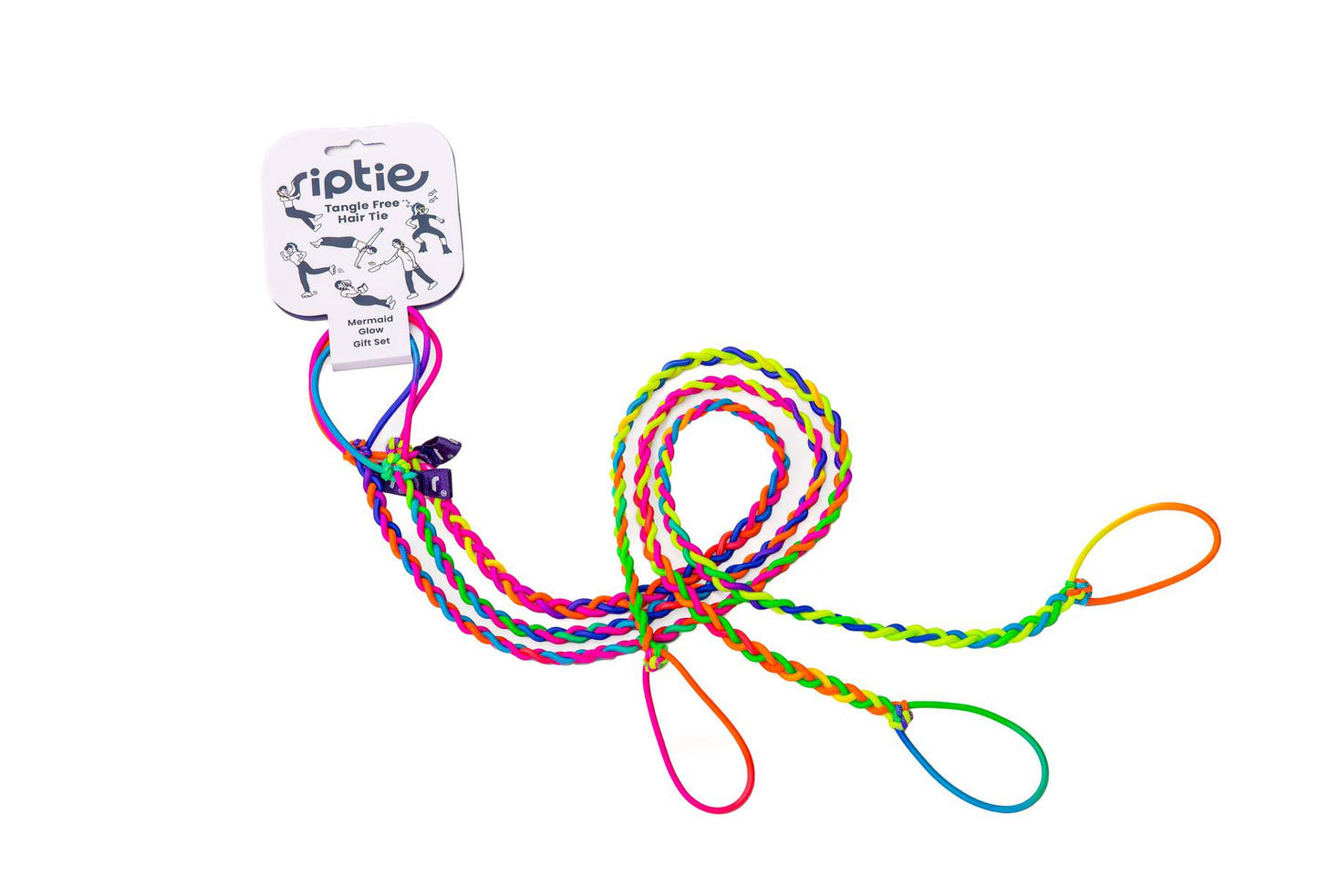 Tie Dye Rip Tie Hair Ties Mermaid Tail 3 pack