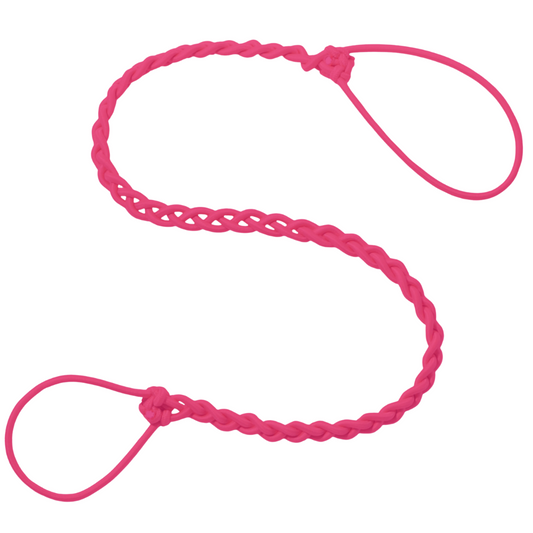 Stylish bright pink hair band with a secure, snag-free design for active lifestyles.
