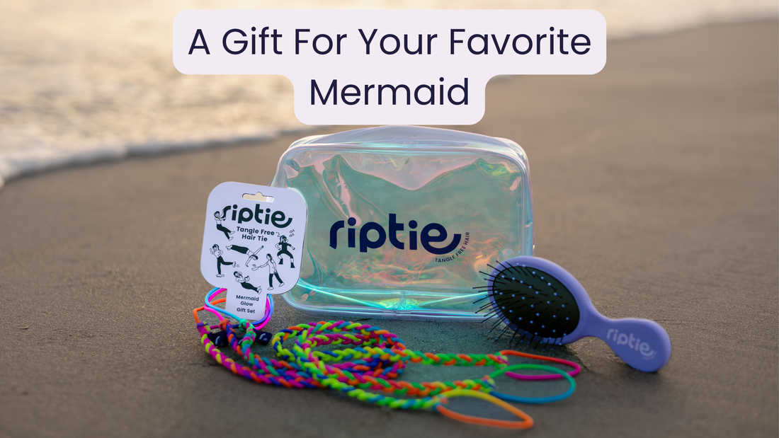 Ocean-inspired hair care gift set with shimmering tie-dye Rip Ties