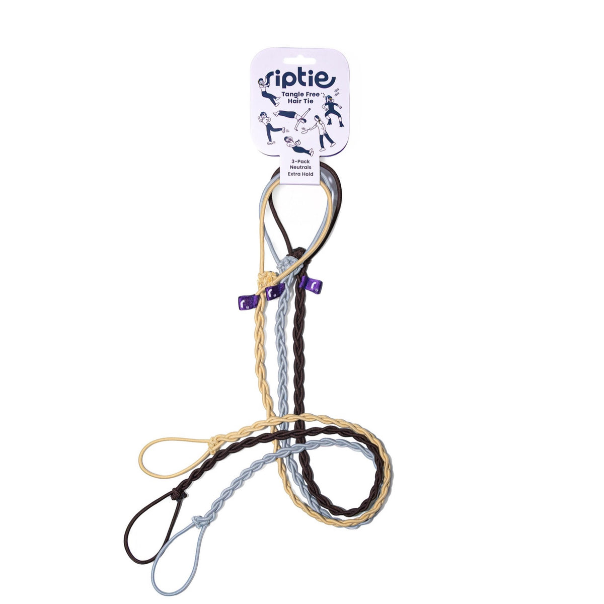 Rip Tie Tangle Free Hair Tie - MINI 3 Pack Neutrals